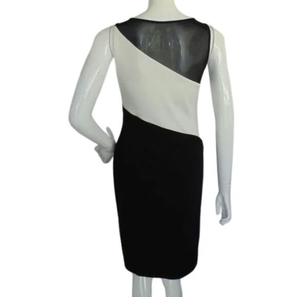 LRL Dress, 4, Black/White, Mesh/Illusion Neckline, Sleeveless, Career/Workwear - Picture 6 of 16